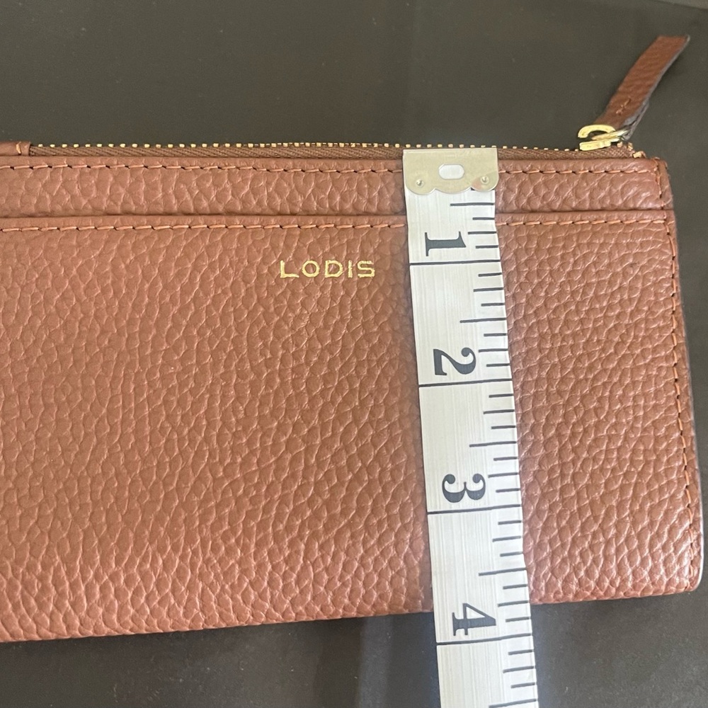 Lodis Tan Authentic Leather Zip Wallet - Picture 9 of 13